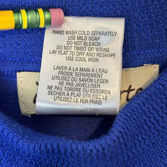 Vintage y2k À la carte Women's XL Blue Mock Neck Knit Top Rayon Spandex Sweater - Picture 5 of 8